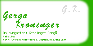 gergo kroninger business card
